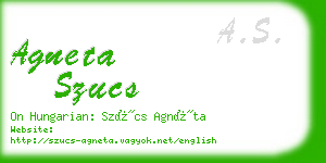 agneta szucs business card